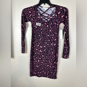 Eye candy small dress animal print long sleeve 13 p2 p 33 length